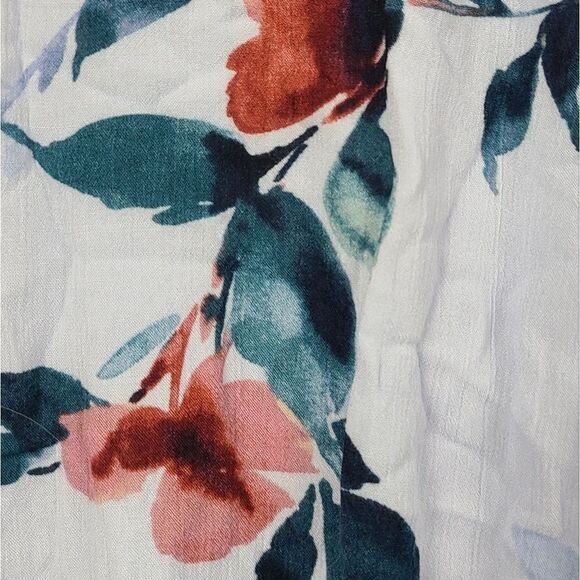 J.Jill Petite XSP Cornflower Blue Floral Ruffle Hem Crepe Fit & Flare Midi Dress - Picture 6 of 12